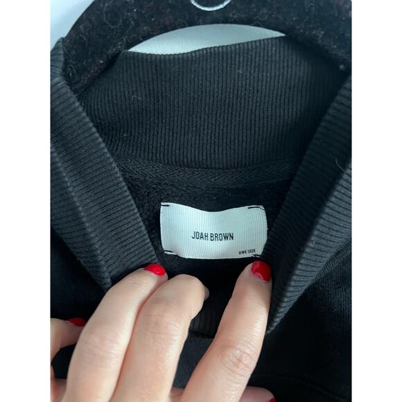 JOAH BROWN DRAW CORD CROP CREW black size One Size - Picture 6 of 11